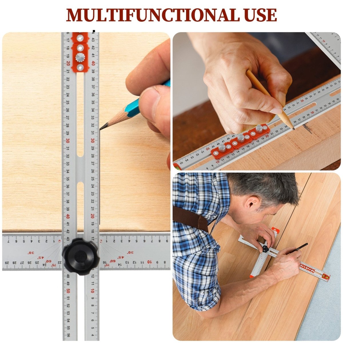 Precision Angle Measuring Ruler for Woodworking & DIY Projects