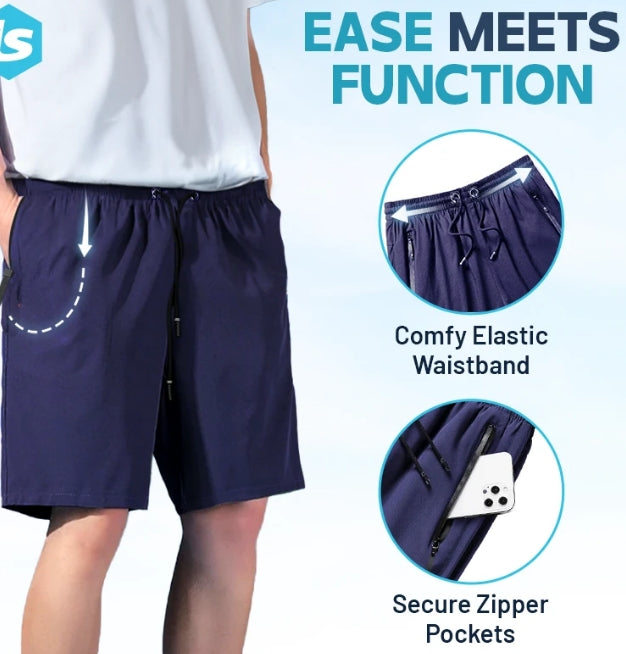 Unisex Ice Silk Stretch Shorts – Cooling Breathable Summer Shorts