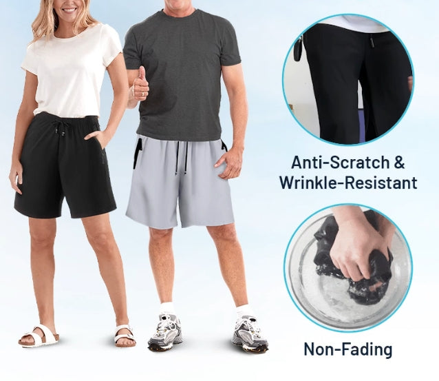 Unisex Ice Silk Stretch Shorts – Cooling Breathable Summer Shorts