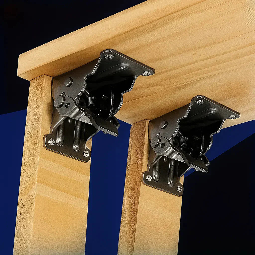 Foldable Steel Corner Brackets with Self-Locking 90° Mechanism (Set of 2)