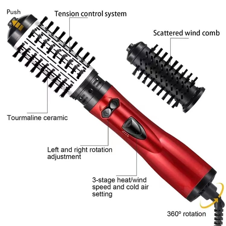 3-in-1 Rotating Hot Air-Hair Styler and Dryer | Effortless Volume & Curls | Professional Hair Styling Tool | GlamTwist Pro