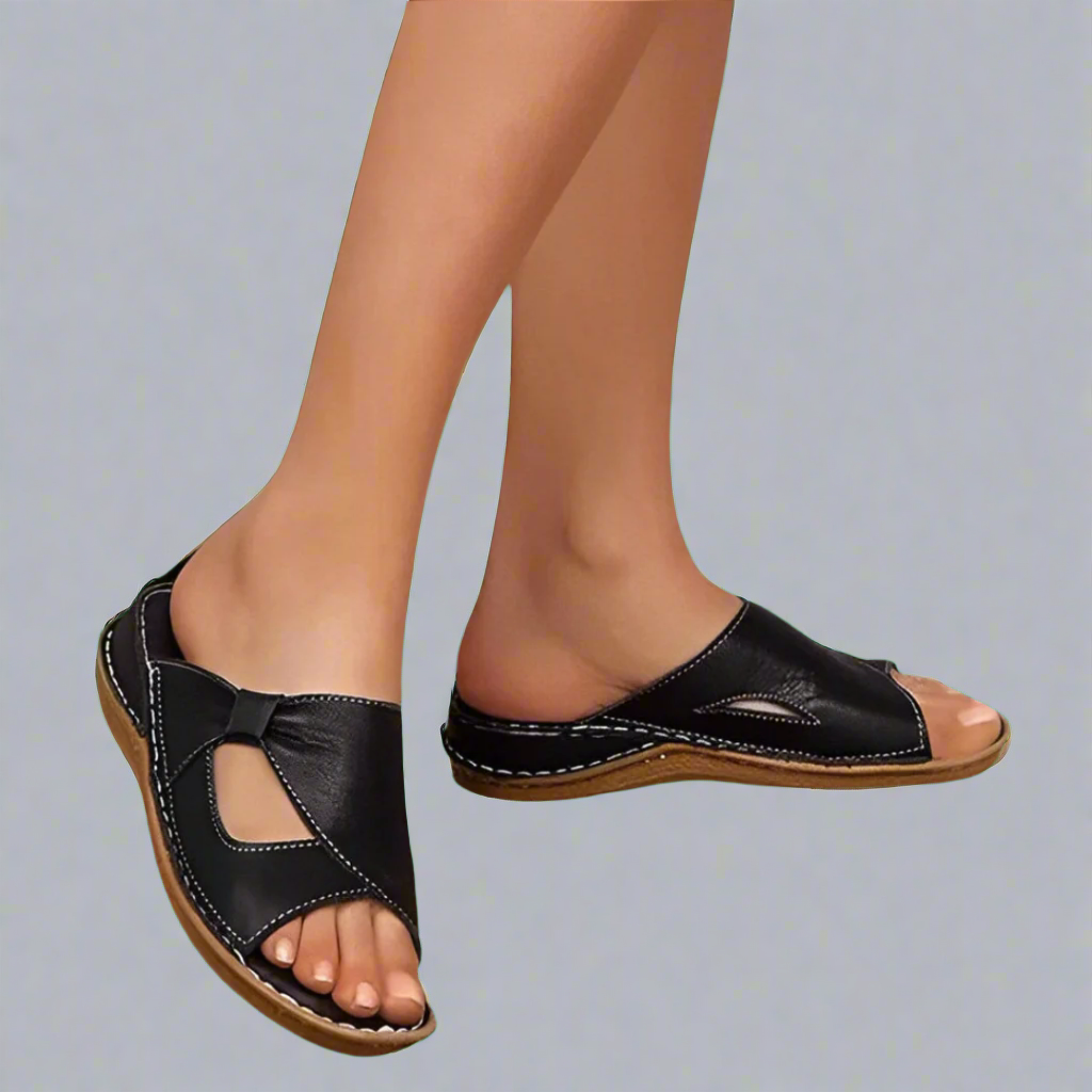 Elara | Women’s Supportive Open-Toe Slide Sandals