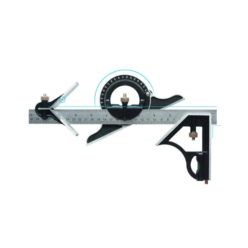 Adjustable Angle Ruler Set with Scribing Pin for Woodworking & Metalworking