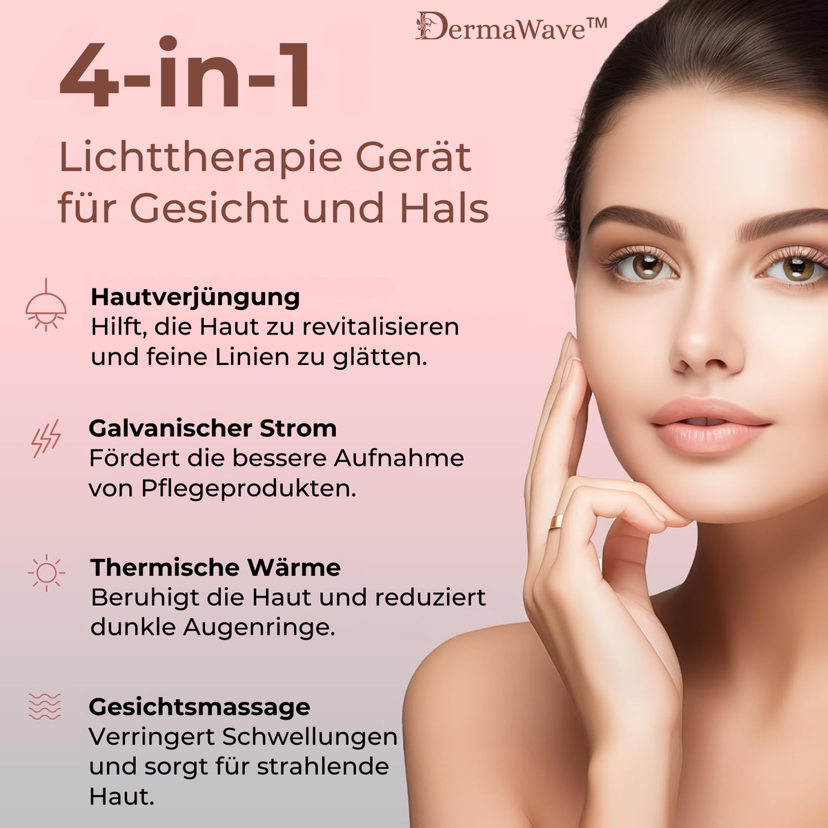 4-in-1 LED Light Therapy Facial Device with Heat and Massage