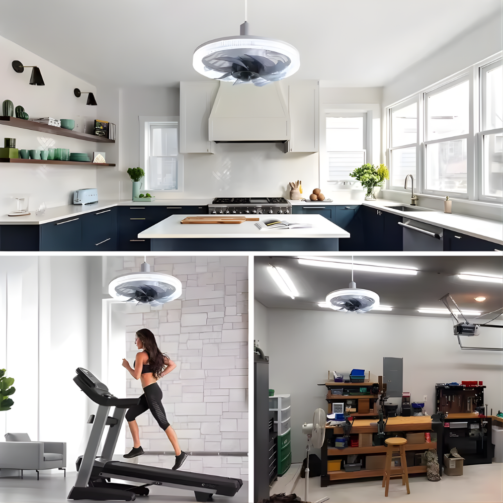 Modern Ceiling Fan with Integrated LED Light and Remote Control