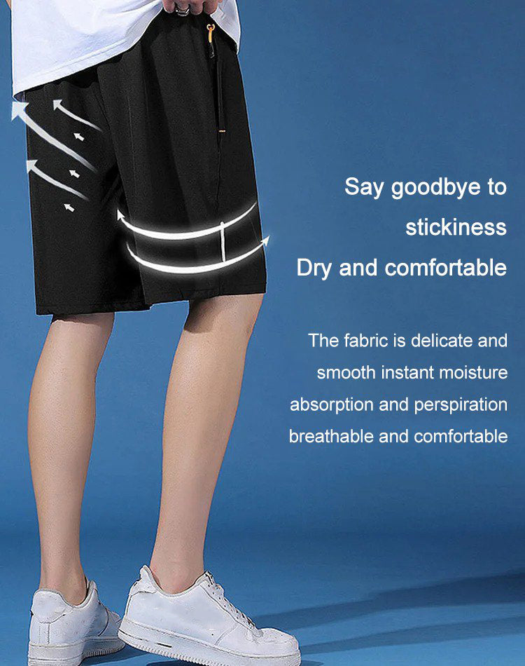 Unisex Ice Silk Stretch Shorts – Cooling Breathable Summer Shorts