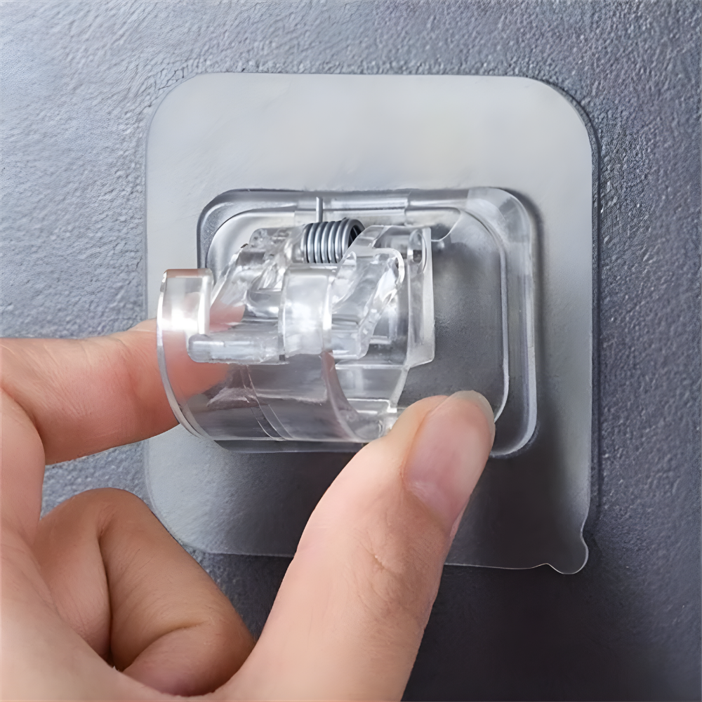 Self-Adhesive Wall Hook Clips for No-Drill Wall Organization (20 Pack)