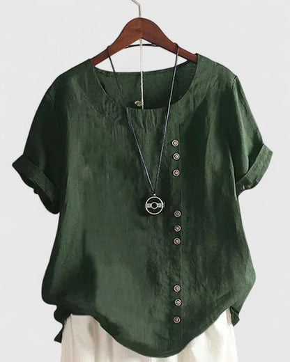 Stylish Asymmetrical Button Blouse