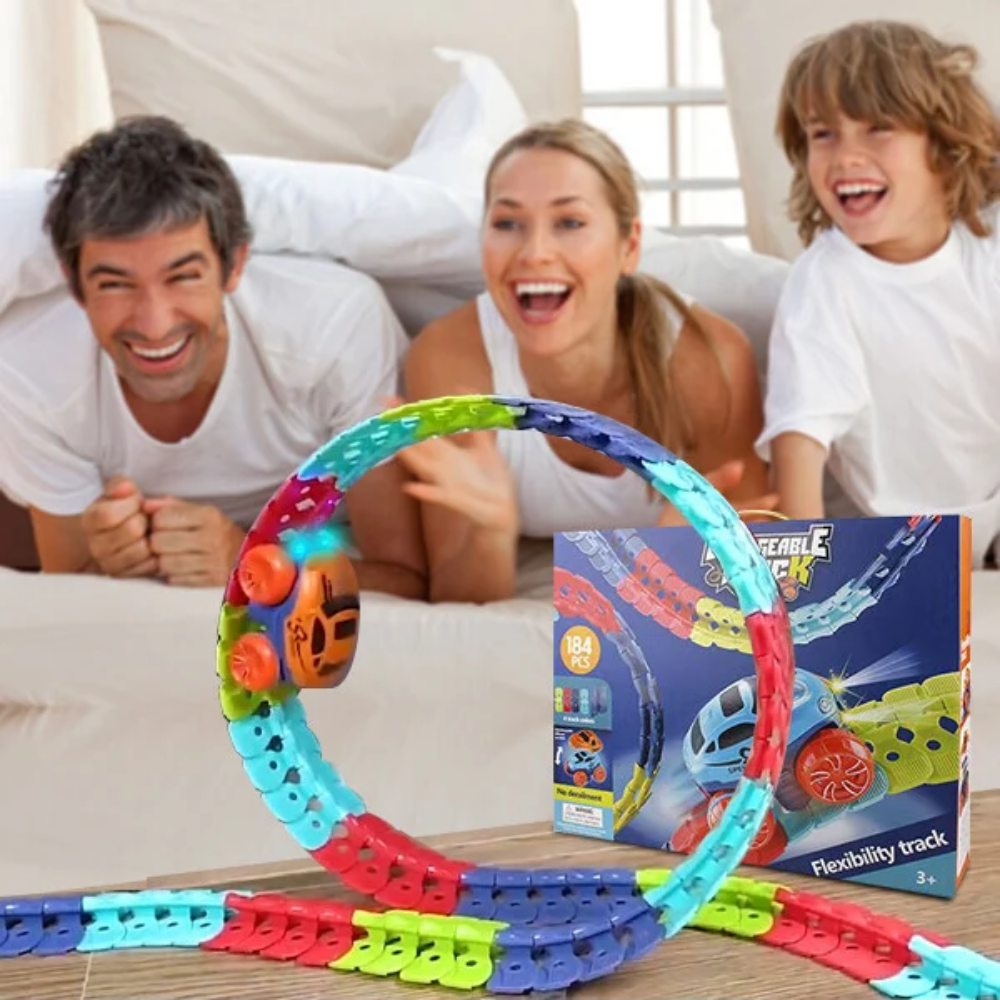 Flexible Race Track Construction Set for Kids – Bendable Track Pieces
