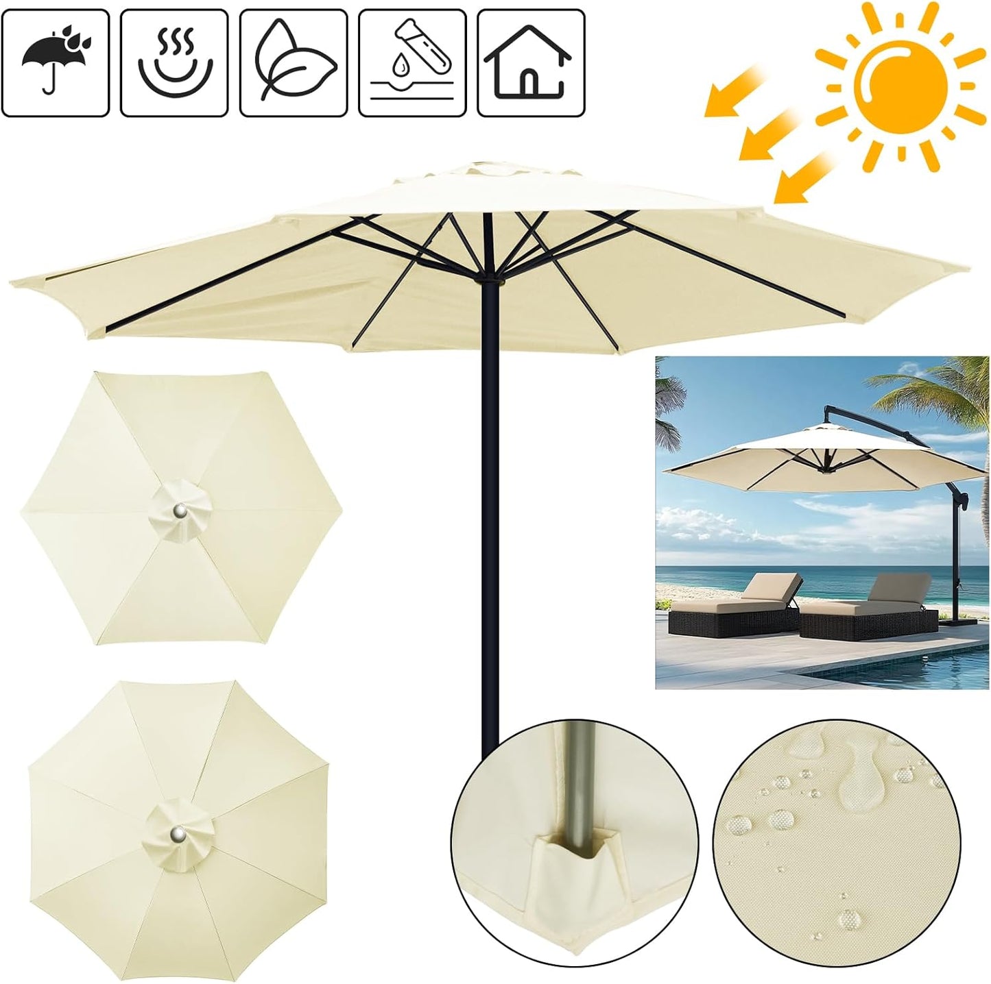 TerraShade™ – Parasol Covers, Weather-Resistant and Easily Replaceable [50% Discount]
