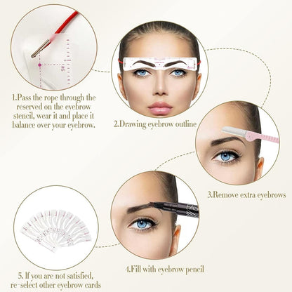 BrowTemp™ – Reusable Eyebrow Stencil Templates with Elastic Adjustable Strap [1 + 1 Free]