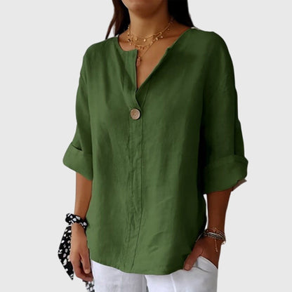 Relaxed Button Front Blouse