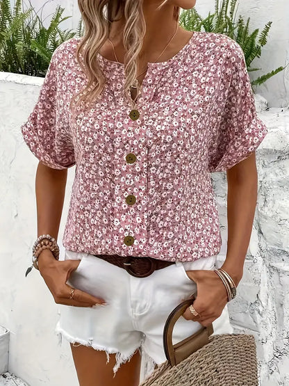 Sophia  | Women Chic Floral Summer Print Blouse