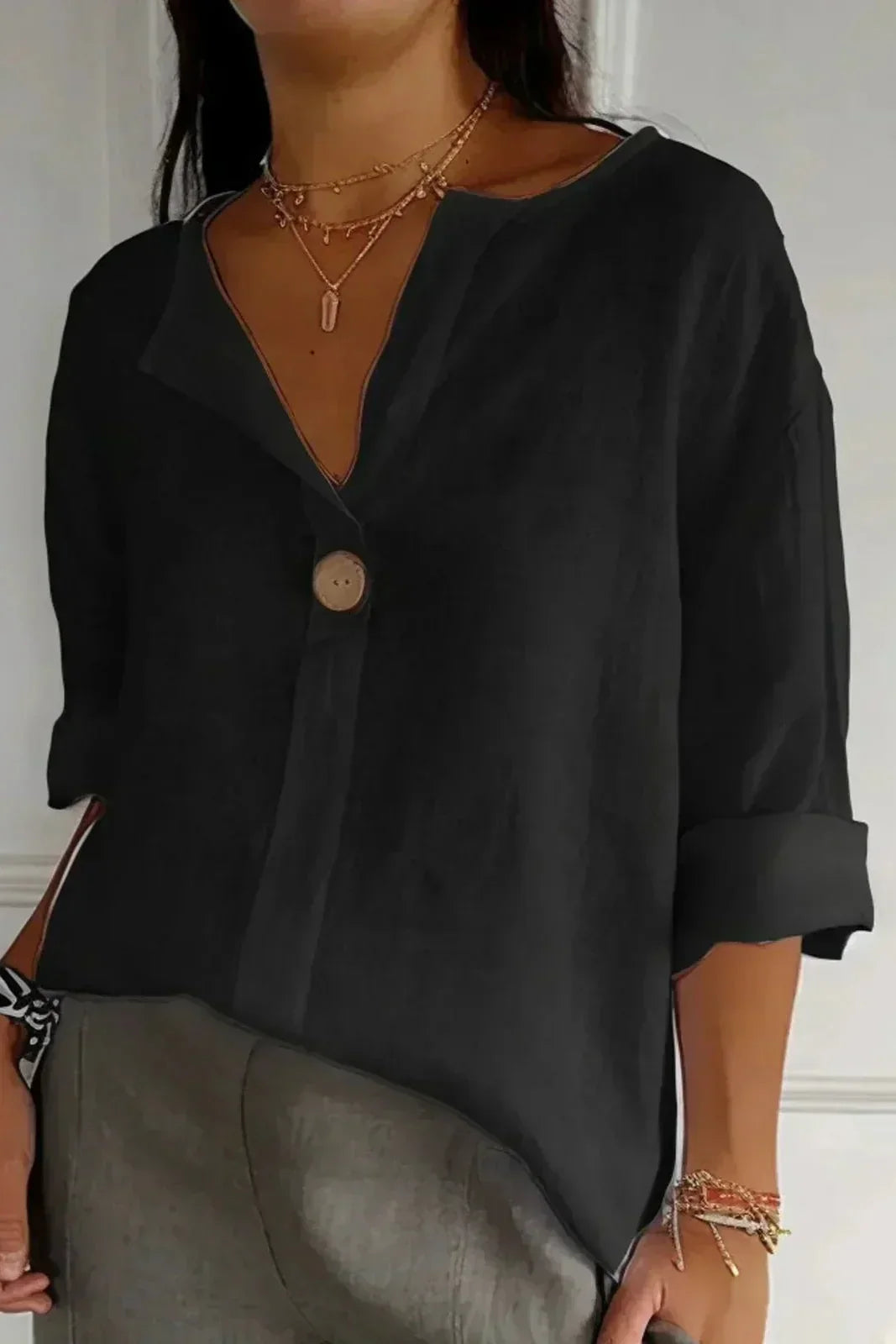 Women’s Relaxed Button-Detail Blouse