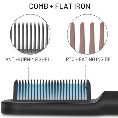 Hair Styling Comb Fast Frizz-Free Styling | Ionic Anti-Scald Technology | QuickGlam