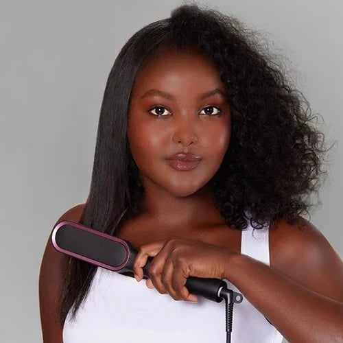 Heated Hair Straightening Brush Comb with Ionic Anti-Scald Technology