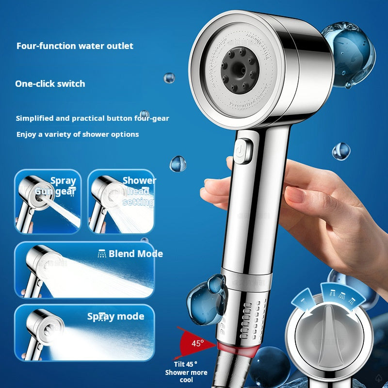 Filtered Shower Head with 4 Spray Modes – Built-In Water Filter
