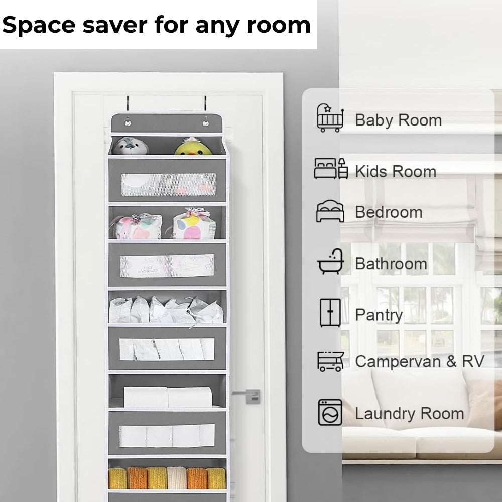 Over the Door Hanging Organizer – No Drill Storage with Multiple Pockets