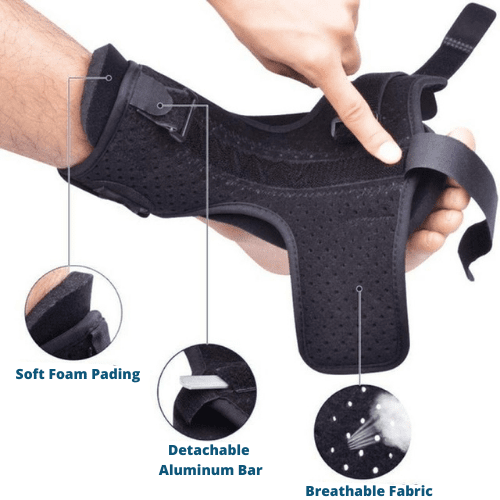 Plantar Fascia Night Splint with Adjustable Straps & Open Heel