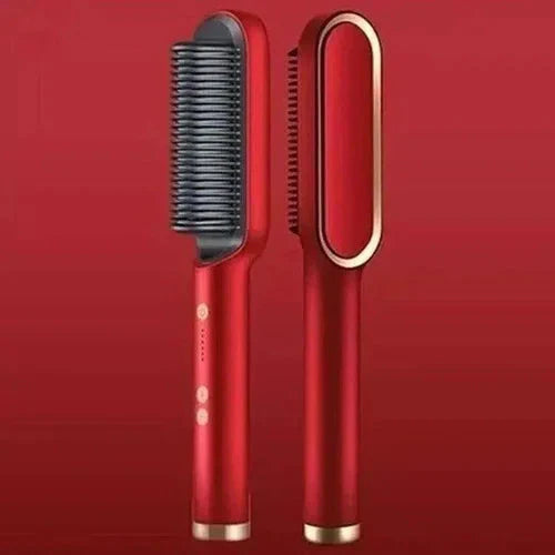 Heated Hair Straightening Brush Comb with Ionic Anti-Scald Technology