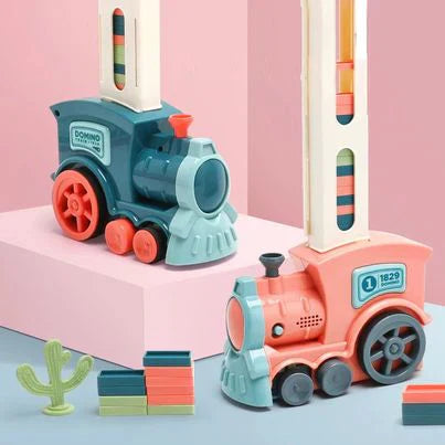 Automatic Domino Laying Train Toy with Music for Kids 3+