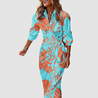 Striped Wrap Maxi Dress