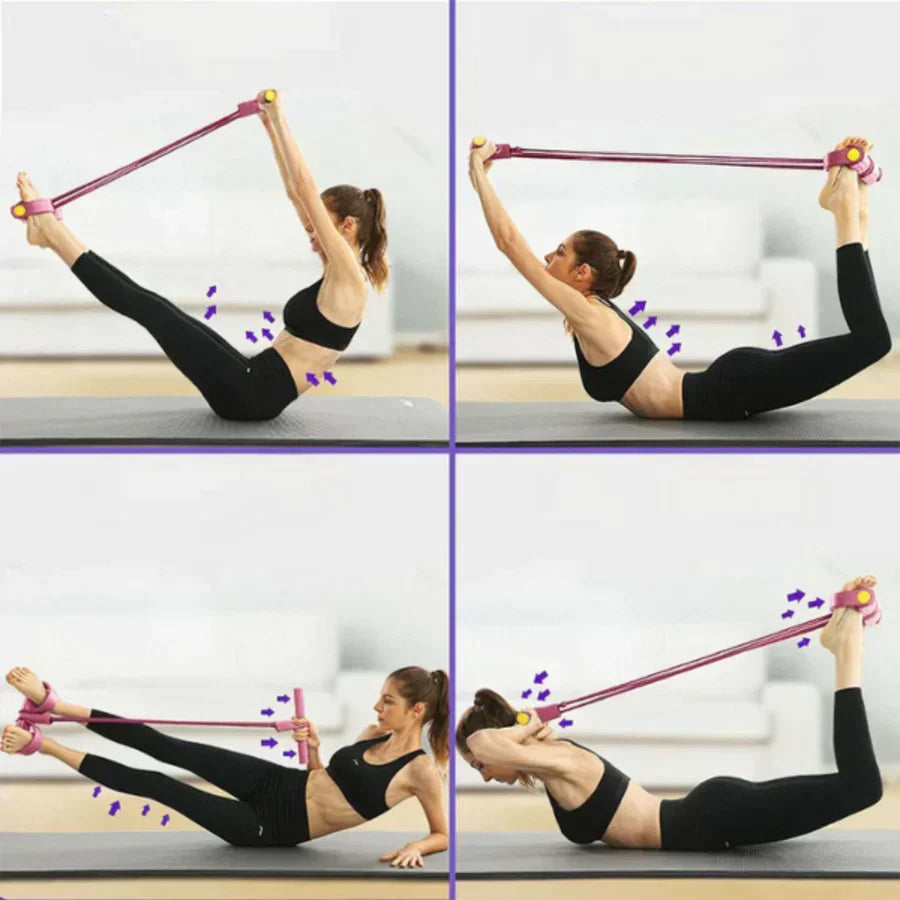 Resistance Band Rope with Pedals for Sit-Ups & Full-Body Home Workout