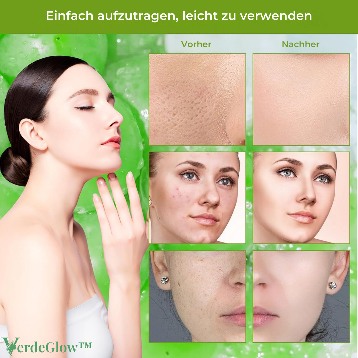 Green Tomato Clay Face Mask with Rotating Applicator for All Skin Types