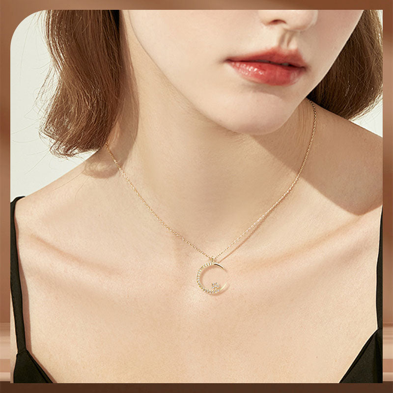 Elegant Moon and Stars Jewellery with Sparkling Light Effect