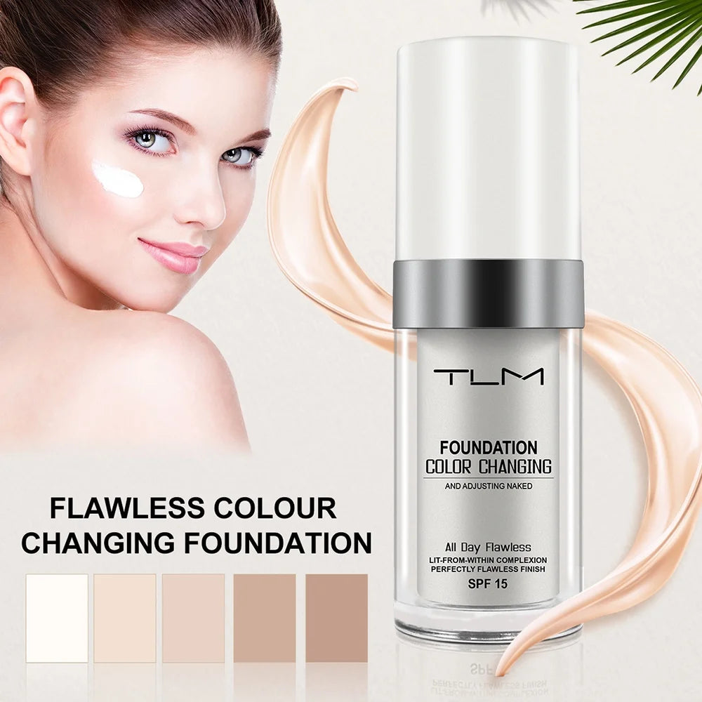 Color-Adapting Foundation with Sun Protection for All Skin Tones