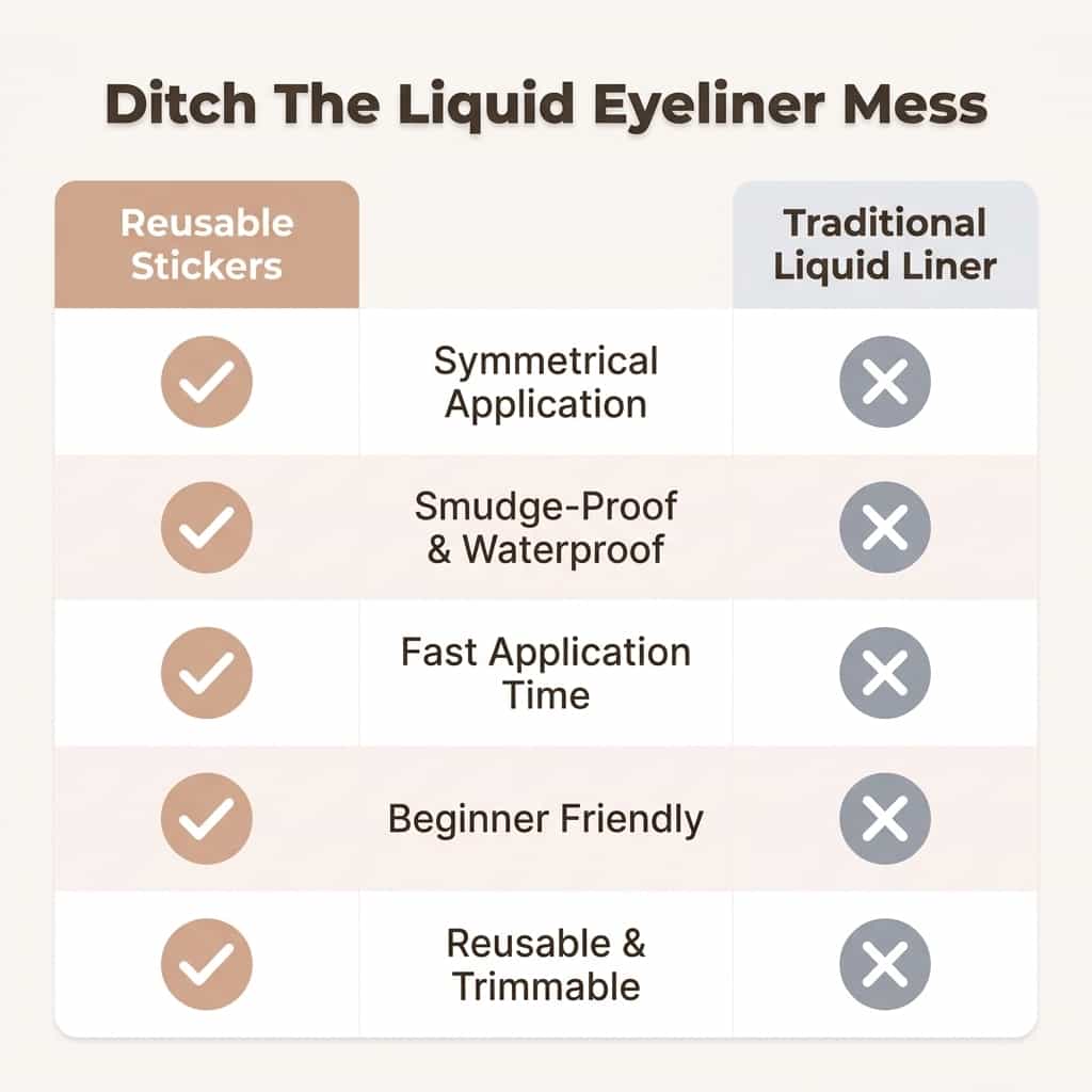 Reusable Eyeliner Stickers – Waterproof Instant Wing for All Eye Shapes