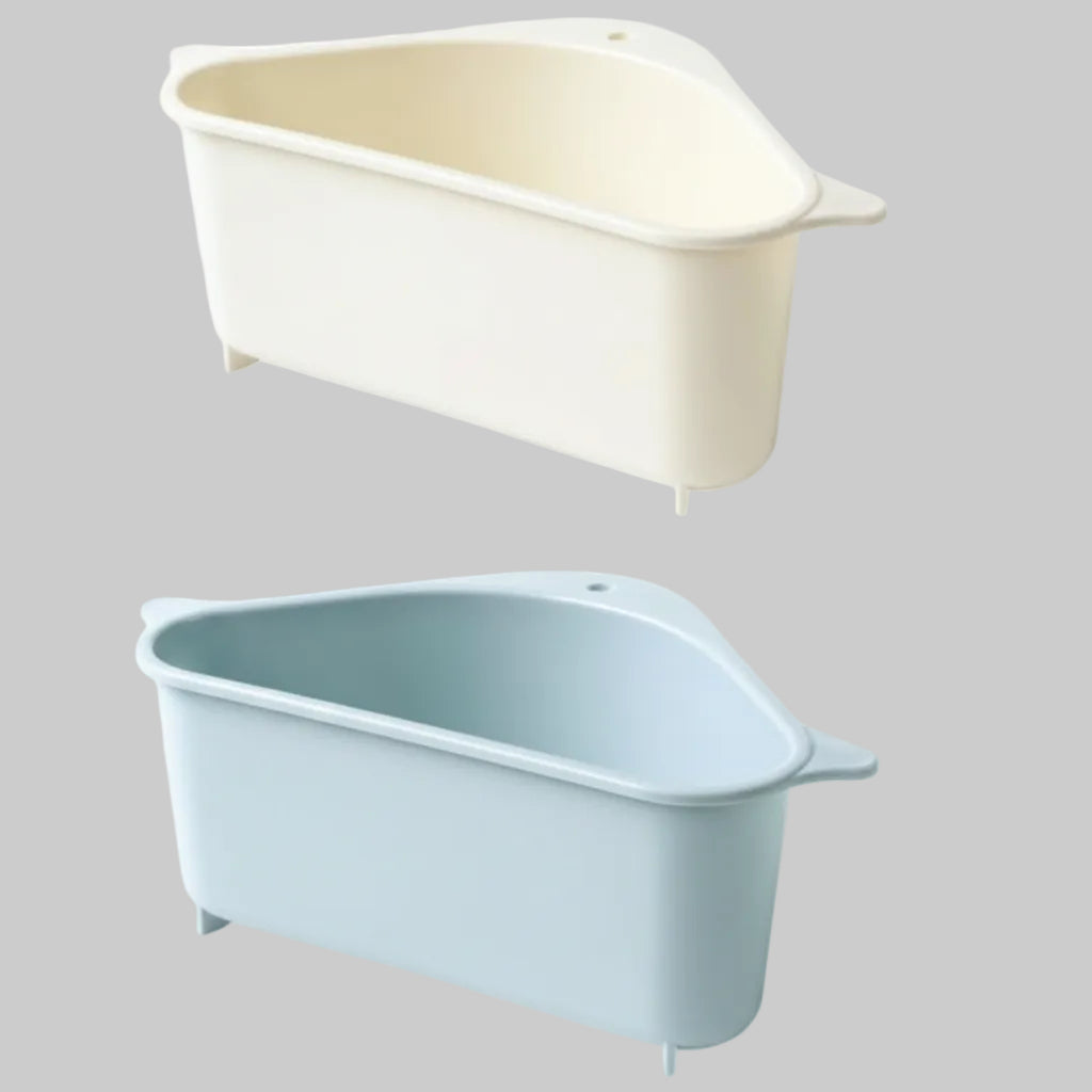 Triangular sink organizer for kitchen sink – space-saving