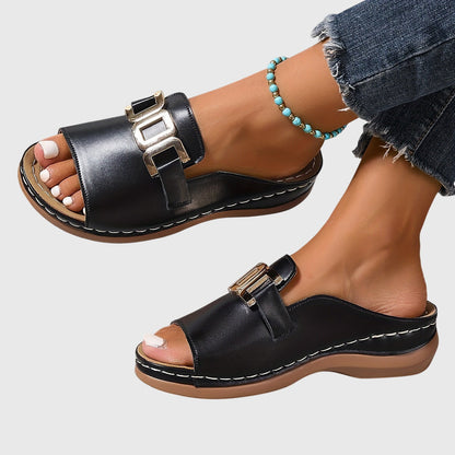 Women’s Orthopedic Flat Sandals with Buckle