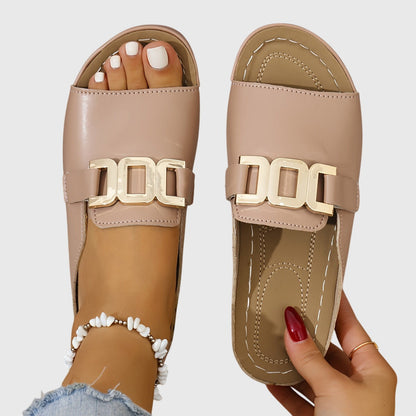 Women’s Orthopedic Flat Sandals with Buckle