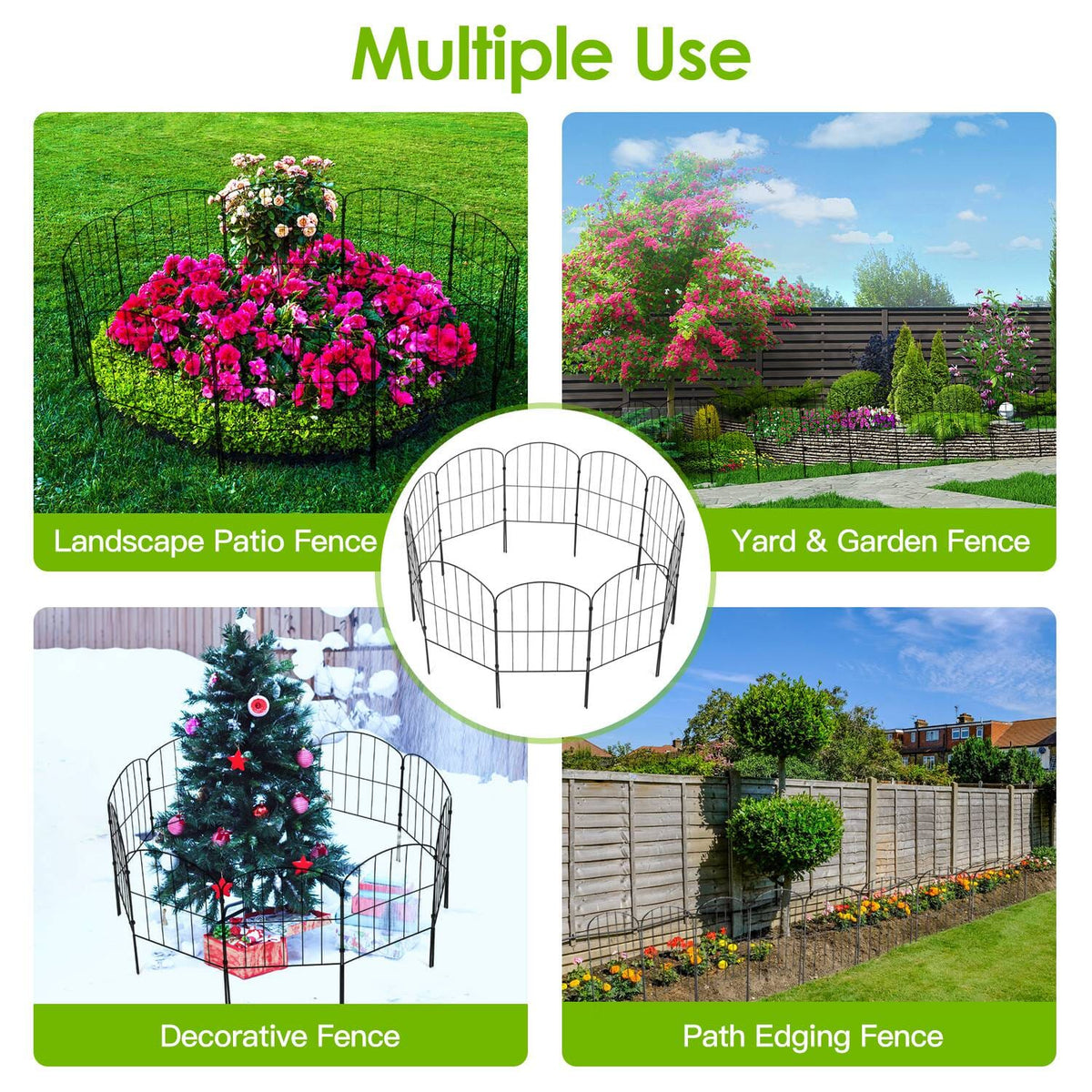 Decorative Stainless Steel Garden Fence for Bed Edging – 10 Panels