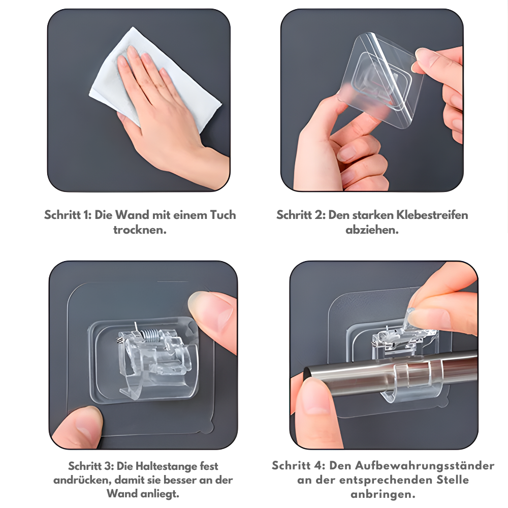 Self-Adhesive Wall Hook Clips for No-Drill Wall Organization (20 Pack)