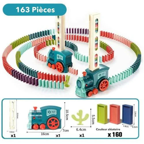 Automatic Domino Laying Train Toy with Music for Kids 3+