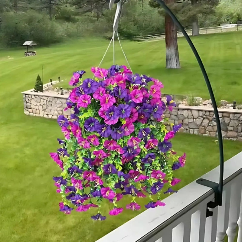 BloomCascade™ – Artificial Hanging Flower Bouquet for Balcony & Garden Decor, Low Maintenance [50% Off]