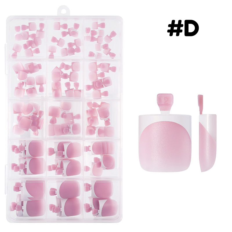 Reusable Press-On Toenails with Gel Base for At-Home Pedicure