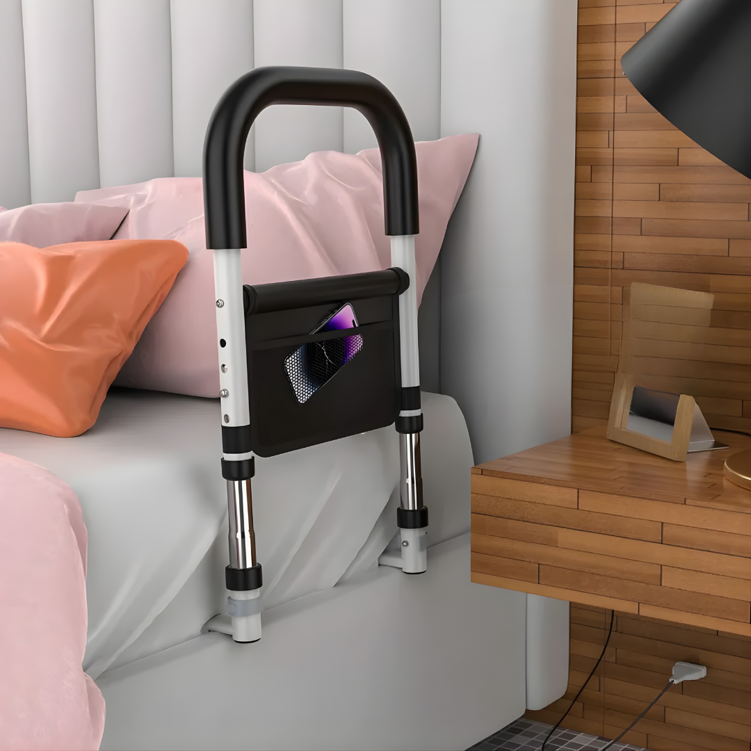 Bed Rail Assist Handle with Height Adjustment and Storage Bag