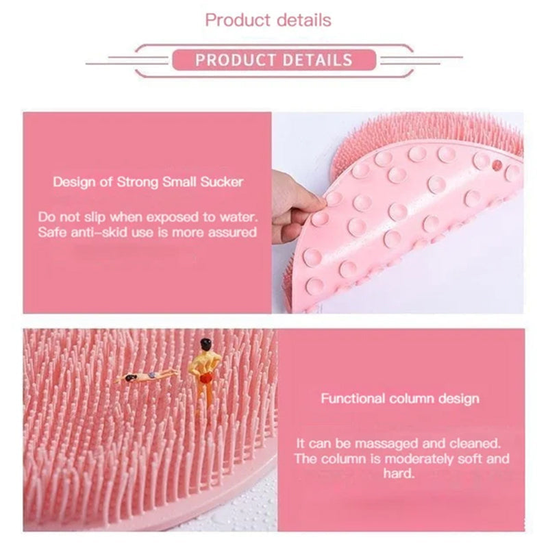 Silicone Foot Scrubber Mat with Suction Cups for Shower