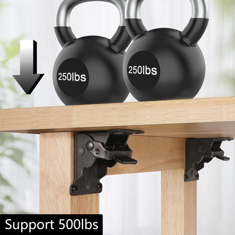 Foldable Steel Corner Brackets with Self-Locking 90° Mechanism (Set of 2)