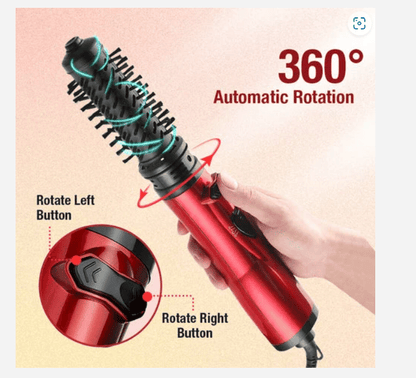 3-in-1 Rotating Hot Air-Hair Styler and Dryer | Effortless Volume & Curls | Professional Hair Styling Tool | GlamTwist Pro
