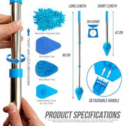Telescopic 3-in-1 Cleaning Brush with Interchangeable Heads