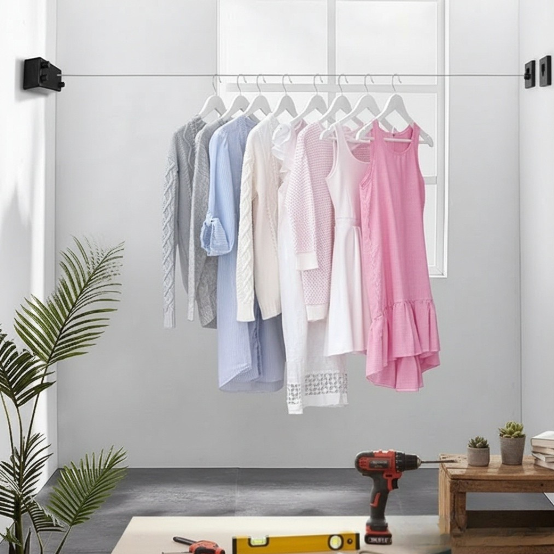 Retractable Clothesline with Stainless Steel Cord – 4m Indoor & Outdoor