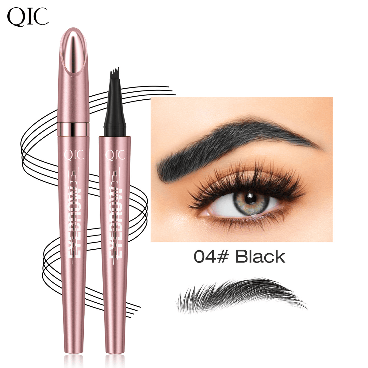Waterproof Micro Fork Eyebrow Pencil with 4-Point Tip