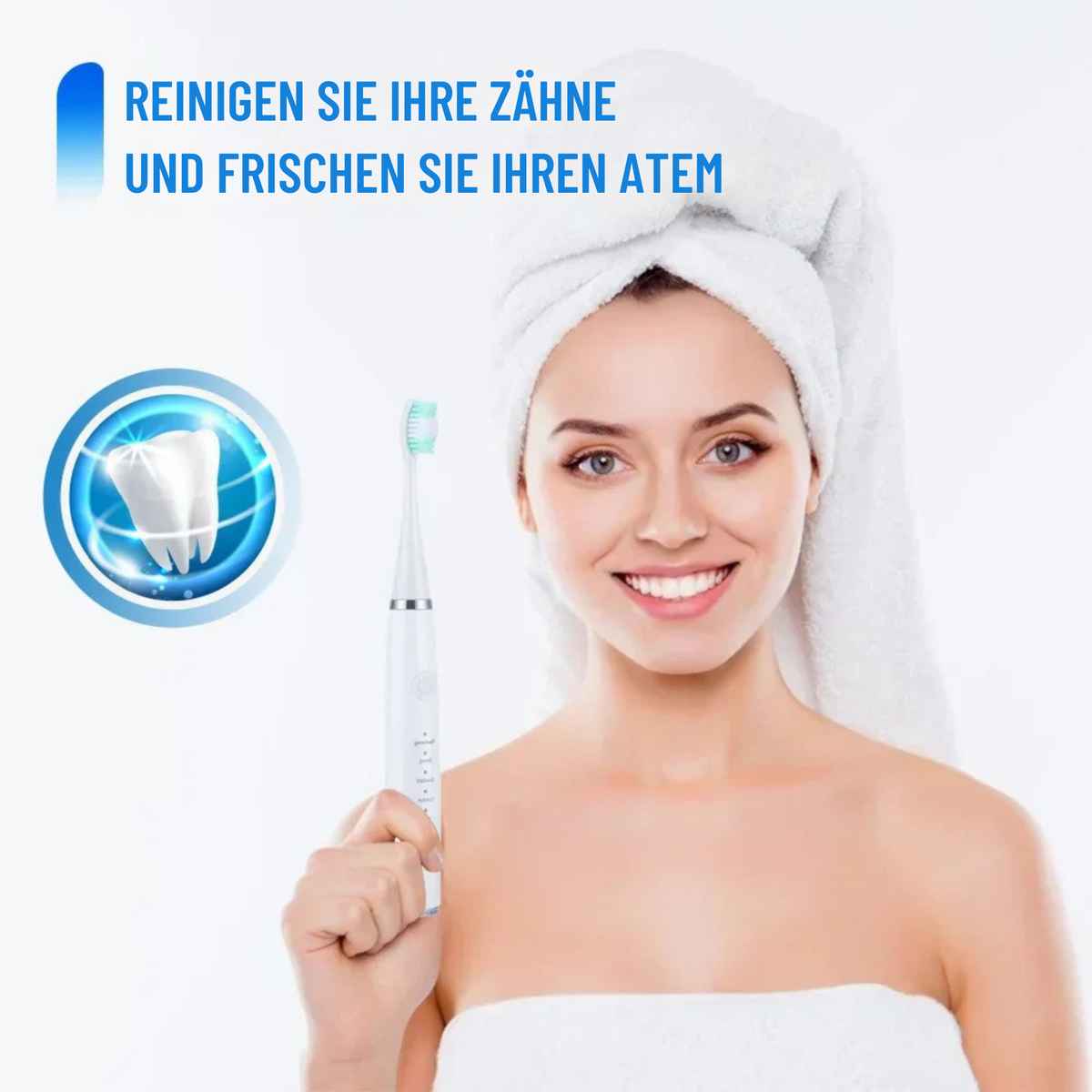 Electric Ultrasonic Tooth Cleaner with Multiple Brush Heads