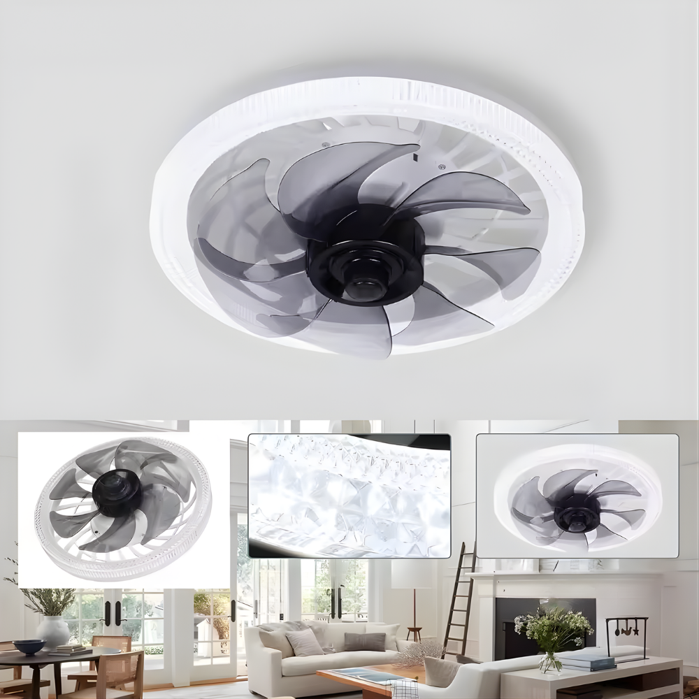 Modern Ceiling Fan with Integrated LED Light and Remote Control
