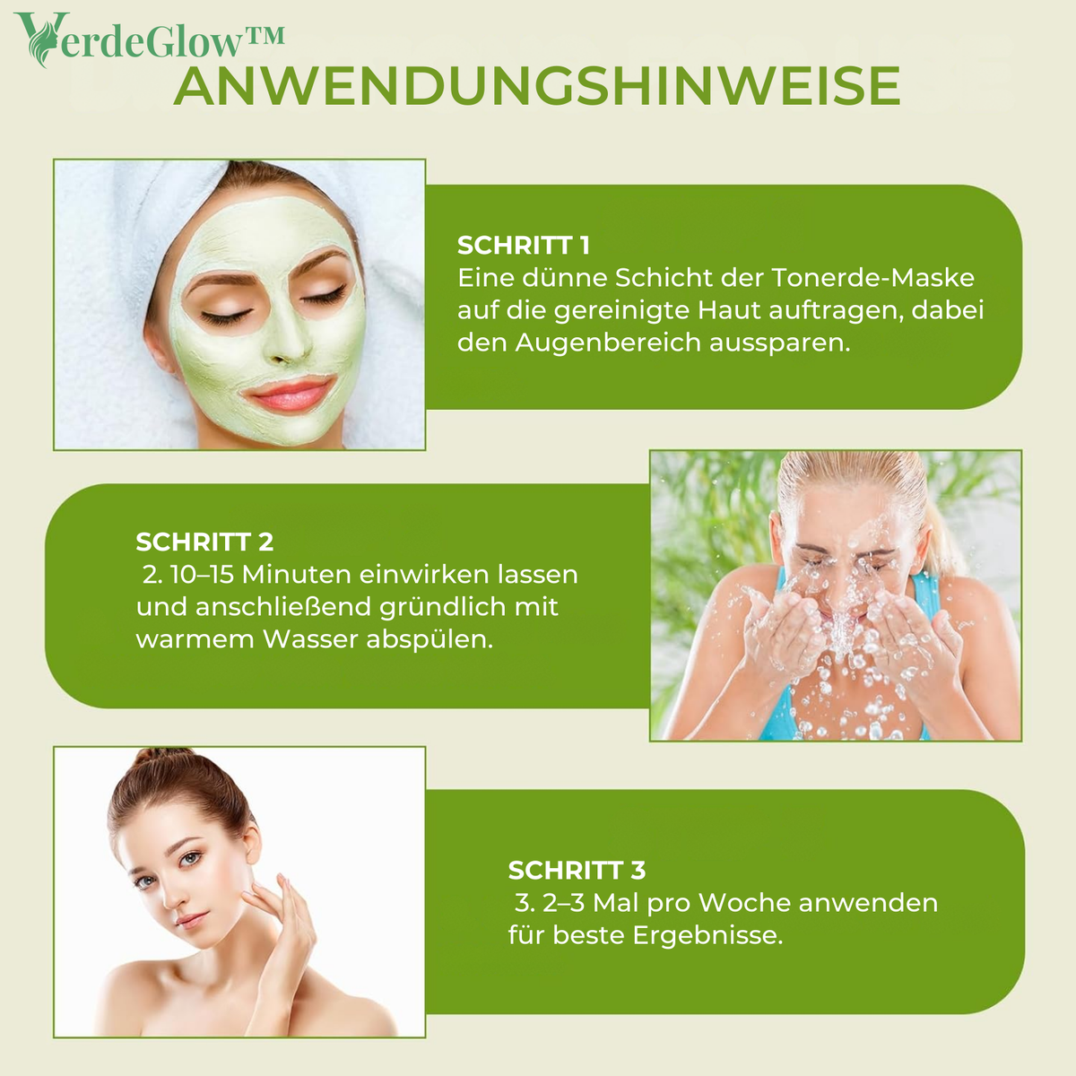 Green Tomato Clay Face Mask with Rotating Applicator for All Skin Types