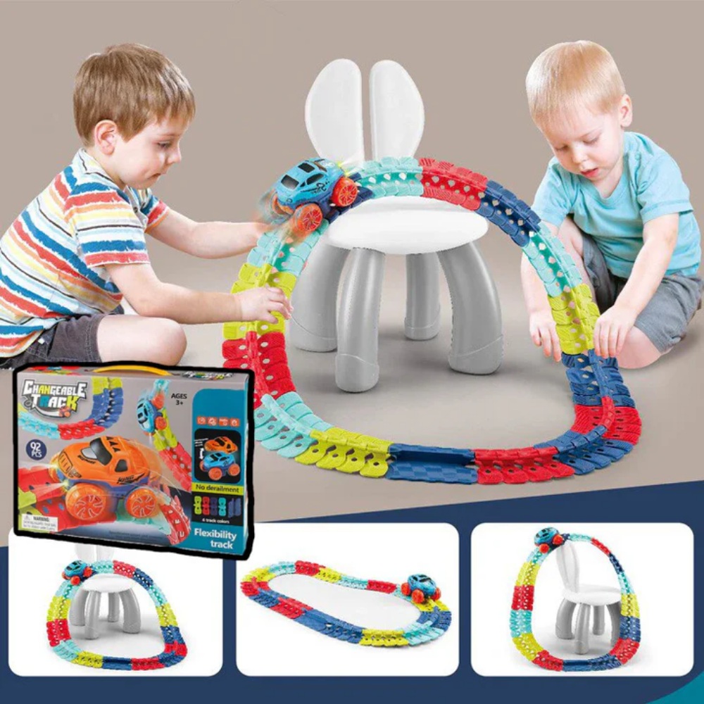 Flexible Race Track Construction Set for Kids – Bendable Track Pieces
